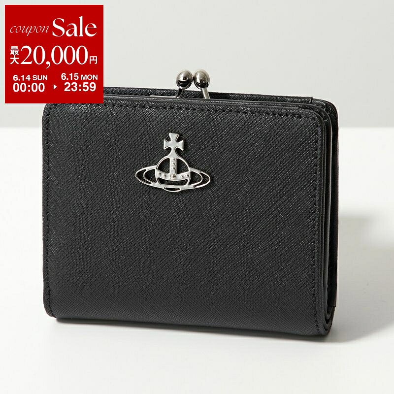 Vivian Westwood - 【最大2万円OFFクーポン対象・6/14～6/15限定】Vivienne Westwood ヴィヴィアンウエストウッド 二つ折り財布 51010020 L001N レディース サフィアーノ メタルオーブ ミニ財布 N401/BLACK
