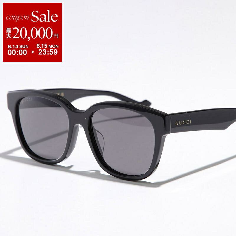 【最大2万円OFFクーポン対象・6/14～6/15限定】GUCCI グッチ サングラス GG1430SK メンズ ウェリントン型 ロゴ フルリム アジアンフィット メガネ 眼鏡 ロゴ セルフレーム アイウェア 001/BLACK-GREY