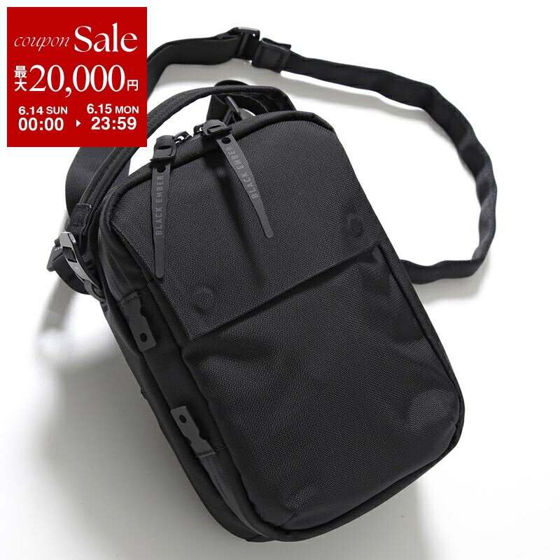  BLACK EMBER ブラックエンバー ショルダーバッグ KOMPAK EmberTex 090000 メンズ 5L クロスボディ ナイロン キーリング付き 鞄 Jet-Black 7225008