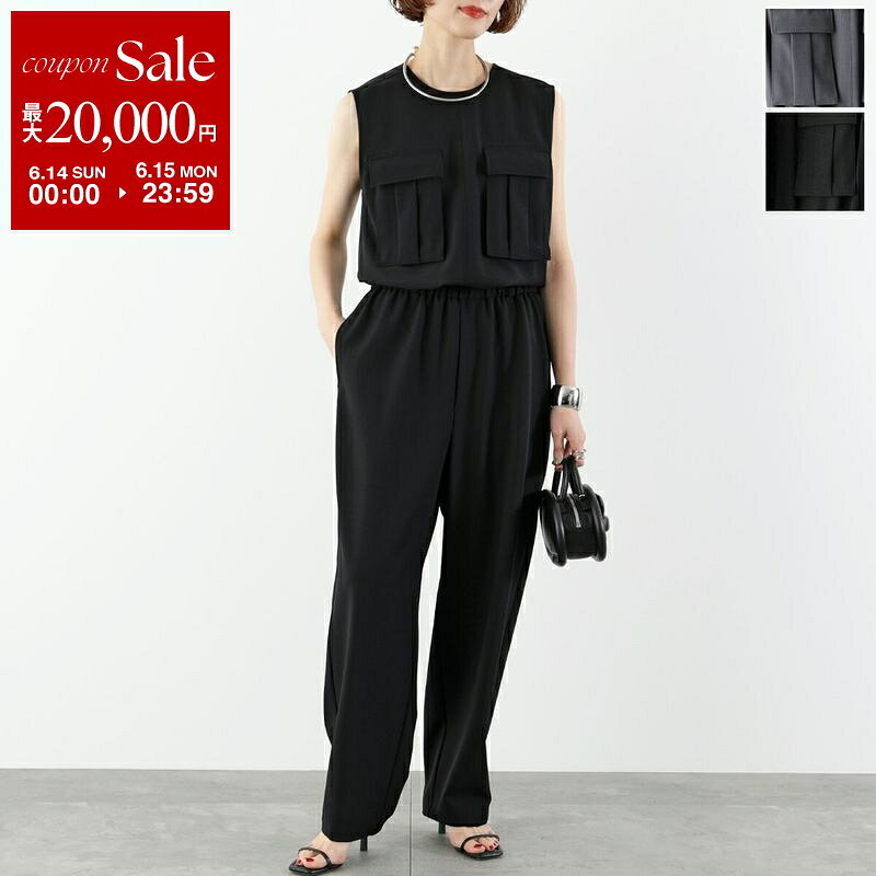 【最大2万円OFFクーポン対象・6/14～6/15限定】 PASSIONE パシオーネ オールインワン 516105 レディース ノースリーブ サロペット クルーネック カラー2色 セレモニー対応可