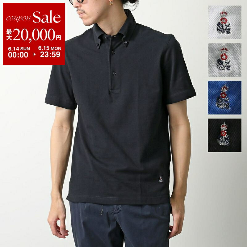 【最大2万円OFFクーポン対象・6/14～6/15限定】GUY ROVER ギローバー ポロシャツ PC224 551500 メンズ コットン 鹿の子 半袖 台衿 刺繍ロゴ ボタンダウン カラー5色