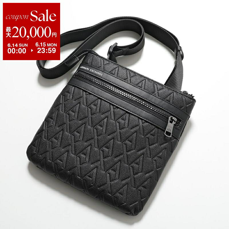 【最大2万円OFFクーポン対象・6/14～6/15限定】ARMANI EXCHANGE A/X アルマーニ エクスチェンジ ショルダーバッグ XM000579 AF12133 メンズ エコレザー クロスボディ ロゴ 鞄 UC001/BLACK