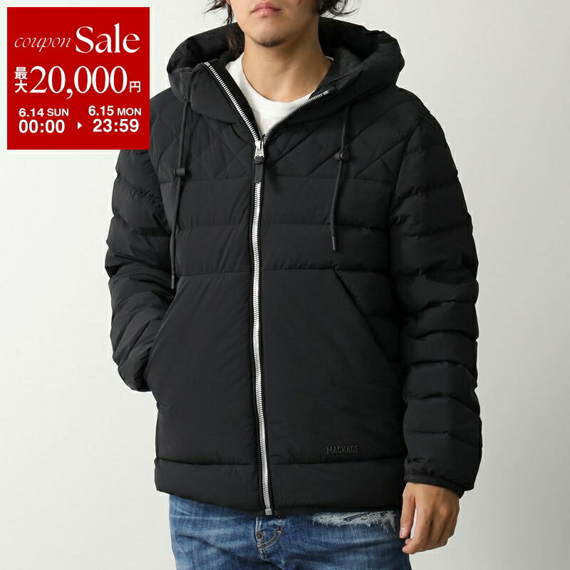  MACKAGE マッカージュ ダウンジャケット BERGEN ベルゲン メンズ フード付き 撥水 ストレッチ Black