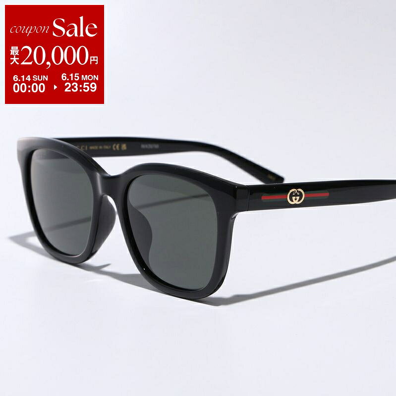 【最大2万円OFFクーポン対象・6/14～6/15限定】 GUCCI グッチ サングラス GG1984SK メンズ ウェリントン型 セルフレーム フルリム アジアンフィット ロゴ アイウェア 001/BLACK-BLACK-GREY