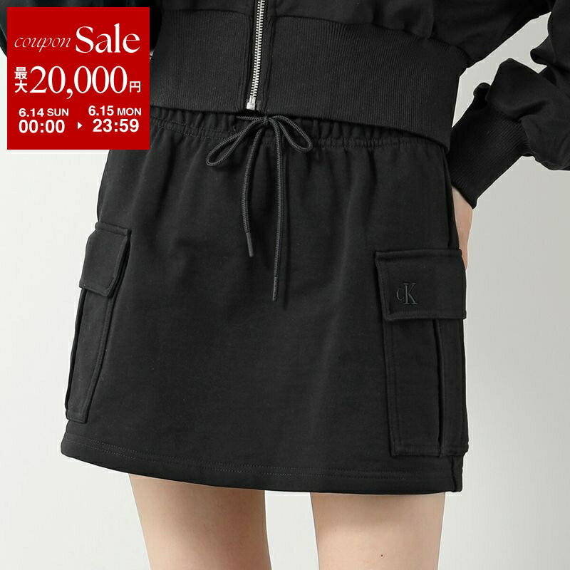 【最大2万円OFFクーポン対象・6/14～6/15限定】 CALVIN KLEIN JEANS カルバンクライン ジーンズ ミニスカート 47B268G レディース スウェット ロゴ刺繍 001/black