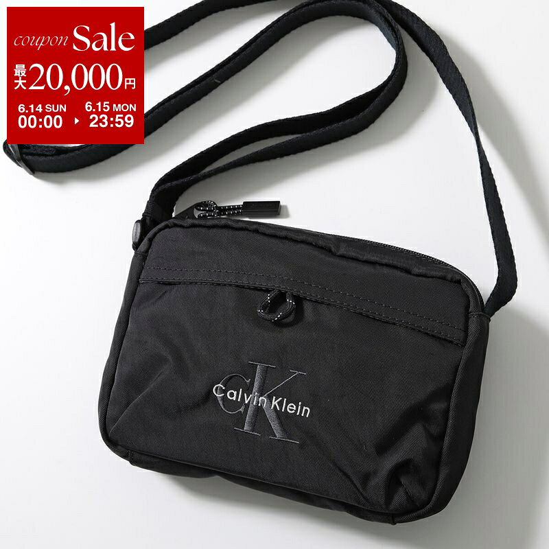 【最大2万円OFFクーポン対象・6/14～6/15限定】 Calvin Klein カルバンクライン ショルダーバッグ BOLD CAMERA BAG LV04D3117G メンズ ナイロン クロスボディ ロゴ刺繍 鞄 UB1/Black
