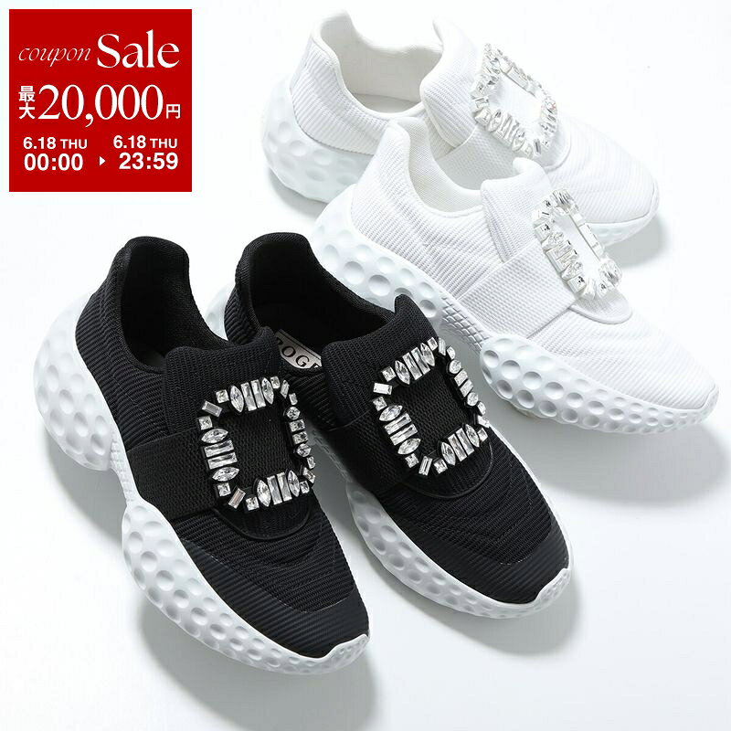 ROGER VIVIER ロジェヴィヴィエ スニーカー VIV RUN LIGHT STRASS BUCKLE RVW63731340QPS レディース スリッポン シューズ ストラスバックル クレーターソール RVロゴ 靴 カラー2色 RVW63731340QPS9999