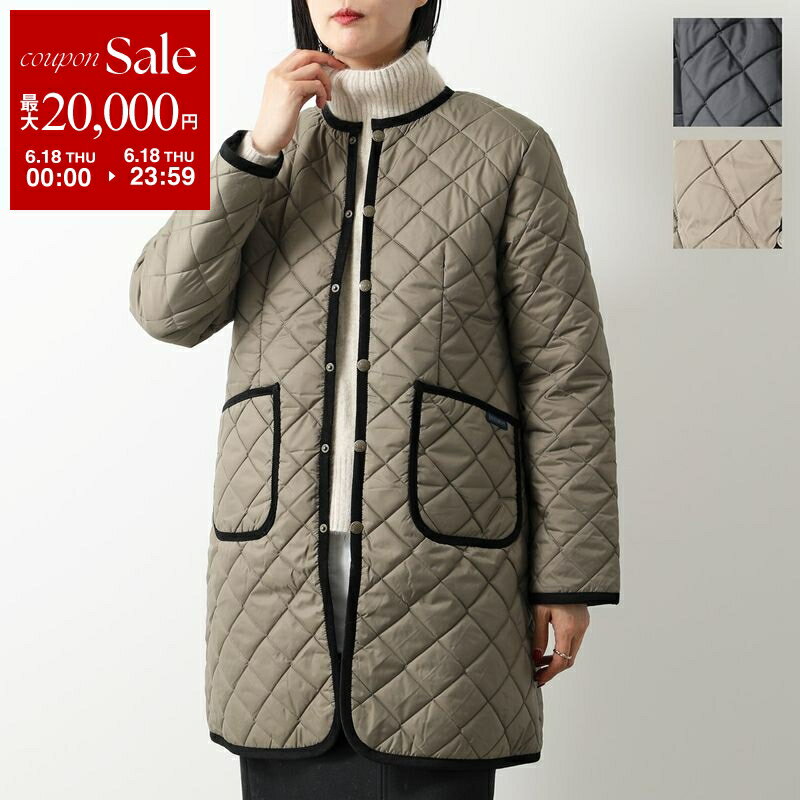【最大2万円OFFクーポン対象 6/18限定】 LAVENHAM ラベンハム 中綿コート CONTRAST CORNARD COAT LV6114 レディース キルティング ノーカラー 撥水 カラー2色