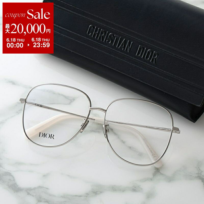 金屬框 - 【最大2万円OFFクーポン対象・6/18限定】Dior ディオール メガネ Mini CD O A1U F600 CD50084U 016 レディース ティアドロップ型 メタルフレーム フルリム めがね 眼鏡 CDロゴ 細フレーム クリングスタイプ アイウェア シルバー
