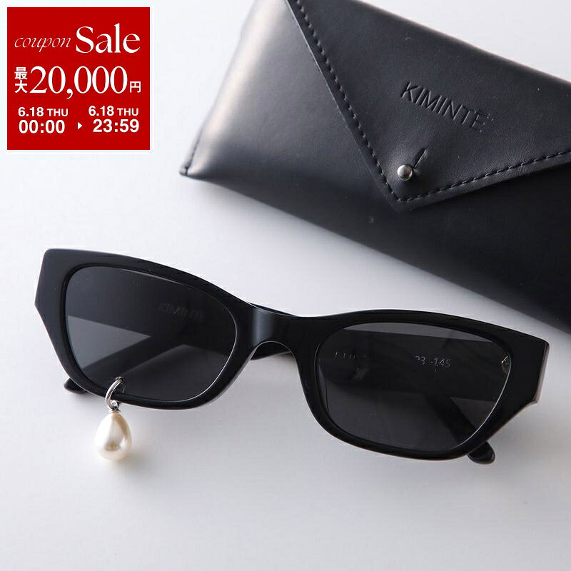 【最大2万円OFFクーポン対象 6/18限定】KIMHEKIM キムヘキム サングラス PEARL TEAR CAT-EYE SUNGLASSES KHK-SG071 レディース キャットアイ型 セルフレーム フルリム パール装飾 BK