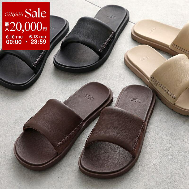 UGG アグ スライドサンダル Seaside II Slide シーサイド 1166593 メンズ レザー フラット シューズ 靴 カラー3色