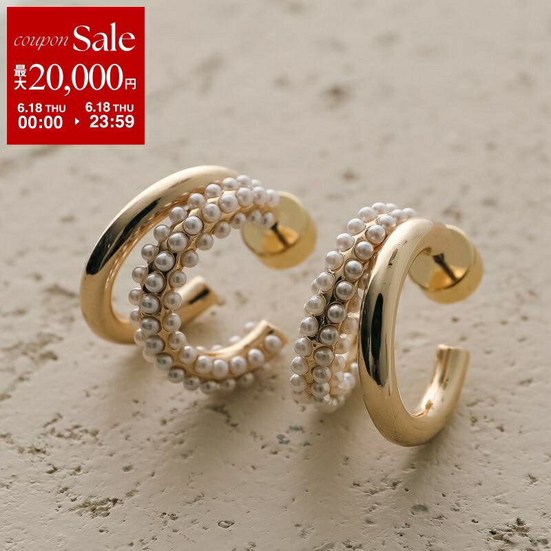 Kenneth Jay Lane ケネス ジェイ レーン ピアス 5640EGP レディース パール ダブル フープピアス アクセサリー ゴールド
