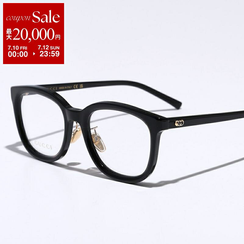 GUCCI グッチ メガネ GG1949OK レディース ウェリントン型 セルフレーム フルリム クリングスタイプ 黒縁 GGメタルロゴ アジアンフィット めがね 眼鏡 001/BLACK-TRANSPARENT