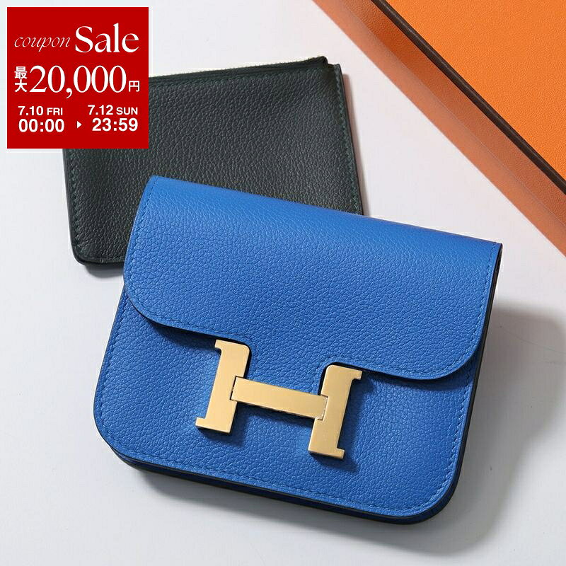 HERMES エルメス ウォレット コンスタンス スリム バイカラー Constance Slim Bicolor Wallet エバーカラー H082501CC レディース レザー コインケース付き ミニ財布 W刻印 GD金具 NEW-BLEU-HYDRA/VERT-FONCE ニューブルーイドラ / ヴェールフォンセ