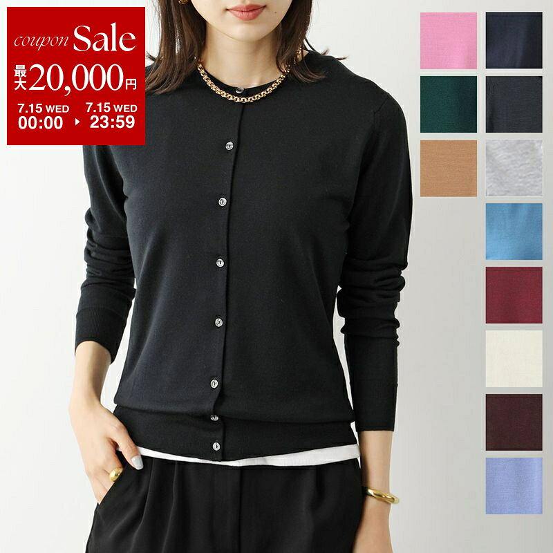  JOHN SMEDLEY ジョンスメドレー ニット PANSY パンジー レディース SLIMFIT メリノウール クルーネック カーディガン ハイゲージ 無地 カラー12色