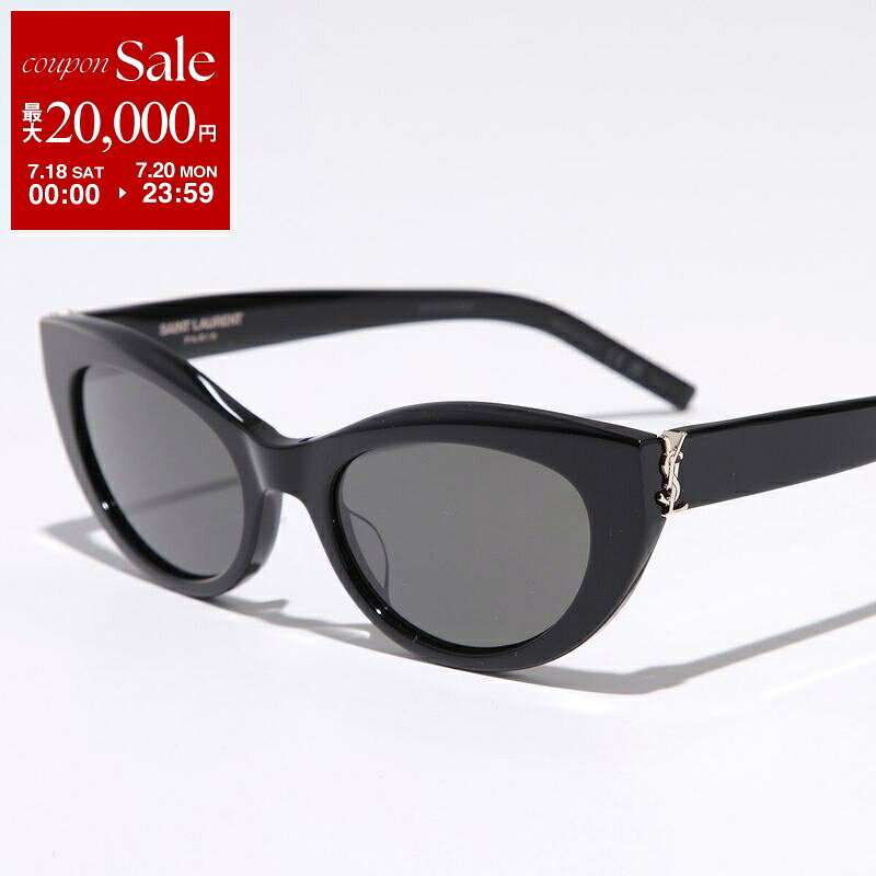 SAINT LAURENT サンローラン サングラス SL M115 レディース キャットアイ型 セルフレーム フルリム ロゴ カサンドラメタルロゴ アイウェア 005/BLACK-BLACK-GREY