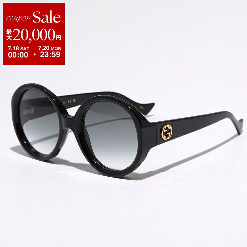 GUCCI グッチ サングラス GG1256S レディース ラウンド型 フルリム セルフレーム グラデーションレンズ GGロゴ アイウェア 001/BLACK-BLACK-GREY