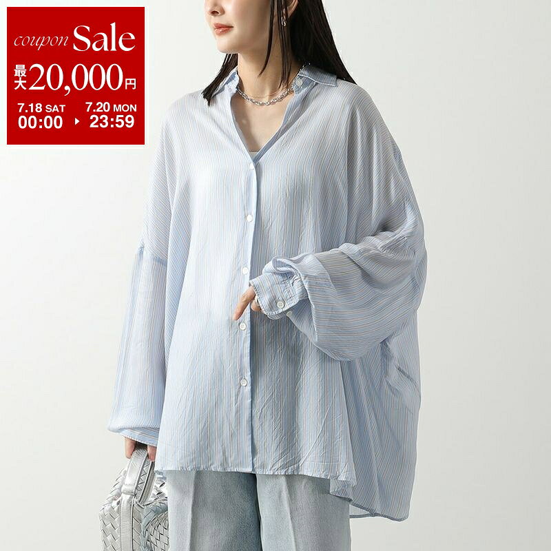  DRIES VAN NOTEN ドリスヴァンノッテン 長袖シャツ CASIA カシア 130700 3276 レディース ブラウス ストライプ キュプラ オーバーサイズ 514/LBLU