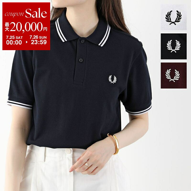 FRED PERRY フレッドペリー ポロシャツ TWIN TIPPED FRED PERRY SHIRT M3600 レディース 半袖 鹿の子 ロゴ刺繍