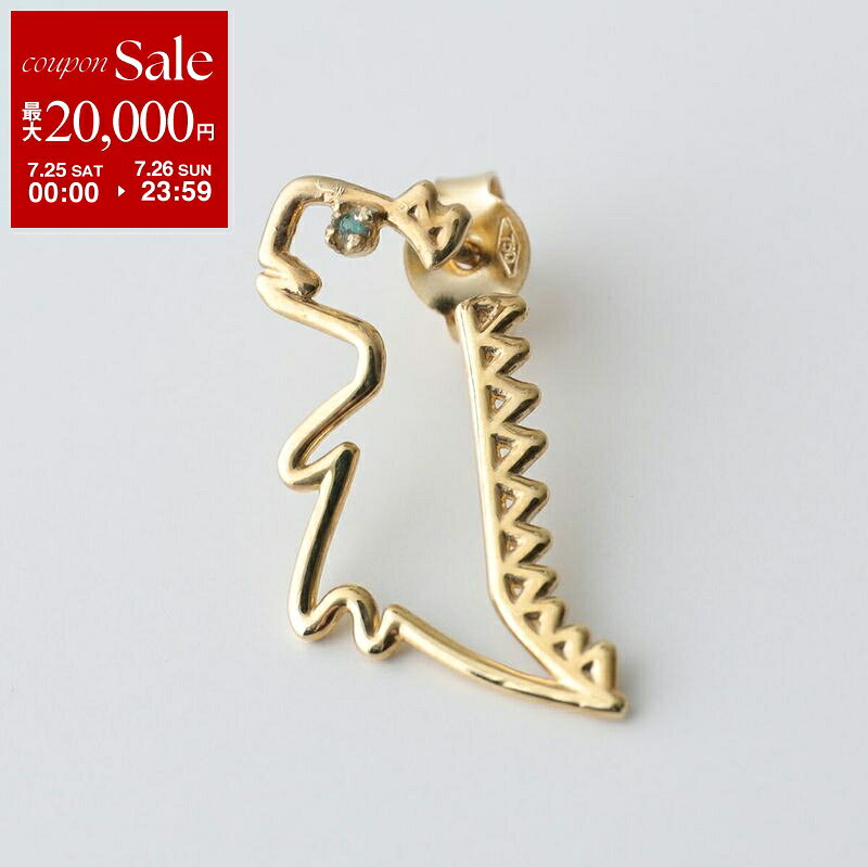ALIITA アリータ ピアス DINO ESMERALDA EARRING SINGLE レディース 片耳用 シングル 恐竜 モチーフ エメラルド アクセサリー YELLOW-GOLD-9KT