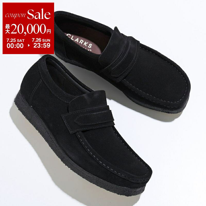 Clarks クラークス ローファー 26172503 WALLABEELOAFER ワラビーローファー メンズ スエード モカシン クレープソール シューズ 靴 BLACK-SUEDE