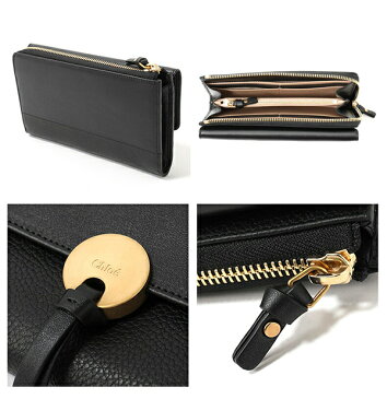 Chloe クロエ CHC16UP808H8J 001 INDY LONG ZIPPED W レザー L字ファスナー 長財布 カラーBLACK レディース