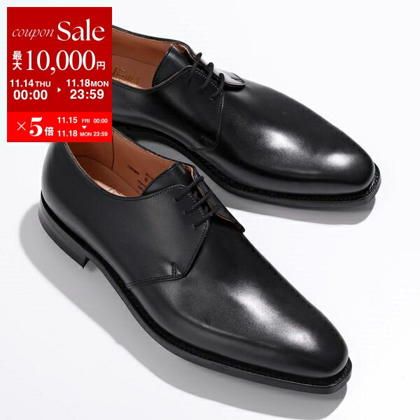 CROCKETT&JONES クロケットアンドジョーンズ レザー シューズ HIGHBURY ハイバリー 25090A C01C1 メンズ プレーントゥ ワイズE 革靴 Black 