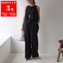CHIGNON シニヨン オールインワン 3652-163BZ レディース ノースリーブ クルーネック コンビネゾン レイヤー ワイドパンツ ブラック