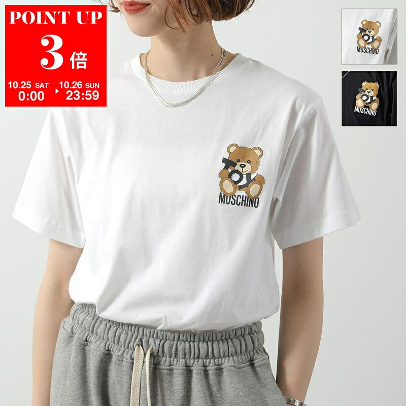 MOSCHINO KIDS モスキーノ キッズ 半袖 Tシャツ HPM050 LAA03 レディース ガールズ コットン クルーネック ロゴ テディベア カラー2色