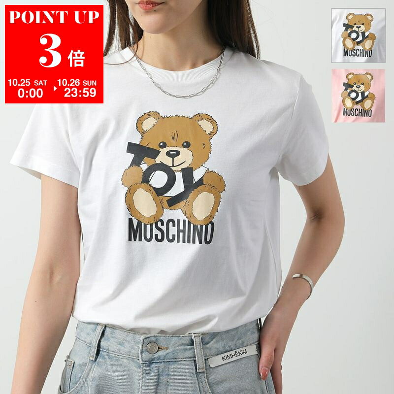 MOSCHINO KIDS モスキーノ キッズ 半袖 Tシャツ H9M04K LAA03 レディース ガールズ コットン クルーネック テディベア カラー2色