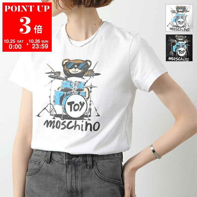 MOSCHINO KIDS モスキーノ キッズ 半袖 Tシャツ H8M04K LAA23 レディース ガールズ コットン クルーネック テディベア カラー2色