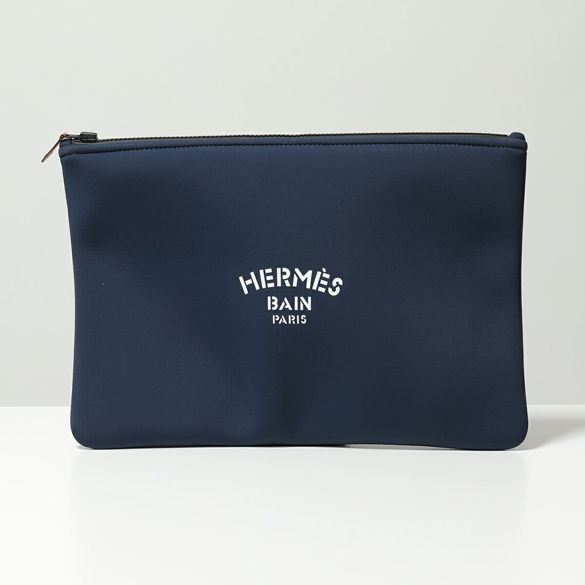 HERMES エルメス GM TROUSSE NEOBAIN ネオプレン フラットポーチ クラッチバッグ ネイビー レディースのサムネイル