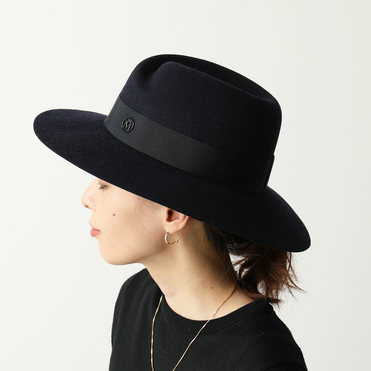 Maison Michel メゾンミッシェル VIRGINIE HAT 100 1046002 フェルトハット 帽子 NAVY レディースのサムネイル