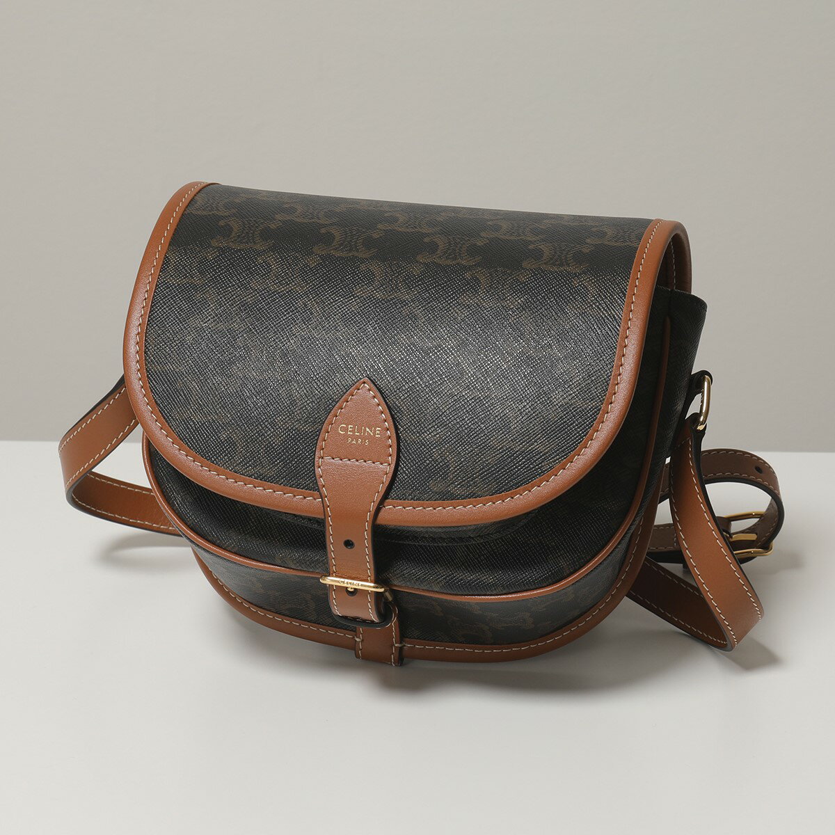 CELINE セリーヌ 191502BZJ.04LU Medium Foico TRIOMPHE トリオンフ ショルダーバッグ ポシェット 鞄 Tan レディースのサムネイル