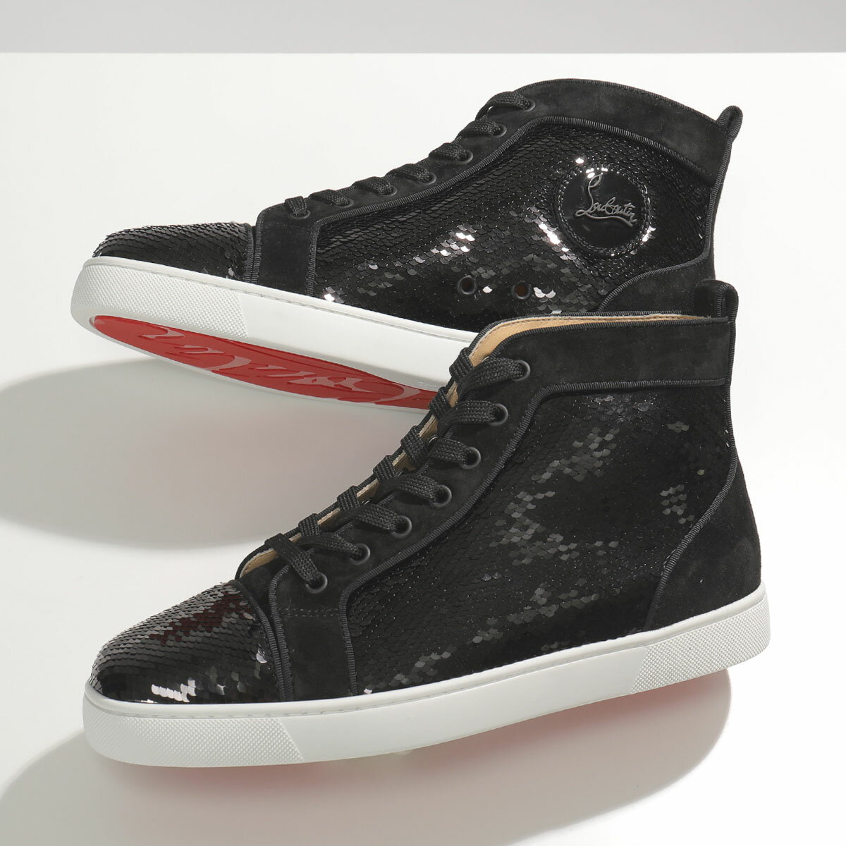 Christian Louboutin クリスチャンルブタン 1200602 Louis Orlato Flat Paill Scal スパンコール レザー スニーカー ハイカット シューズ 靴 BK01/BLACK メンズのサムネイル