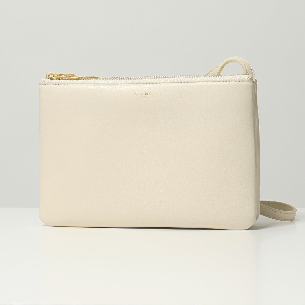 CELINE セリーヌ 192033CAD.01CR Trio トリオ レザー ショルダーバッグ ポシェット ポーチ Cream 鞄 レディースのサムネイル