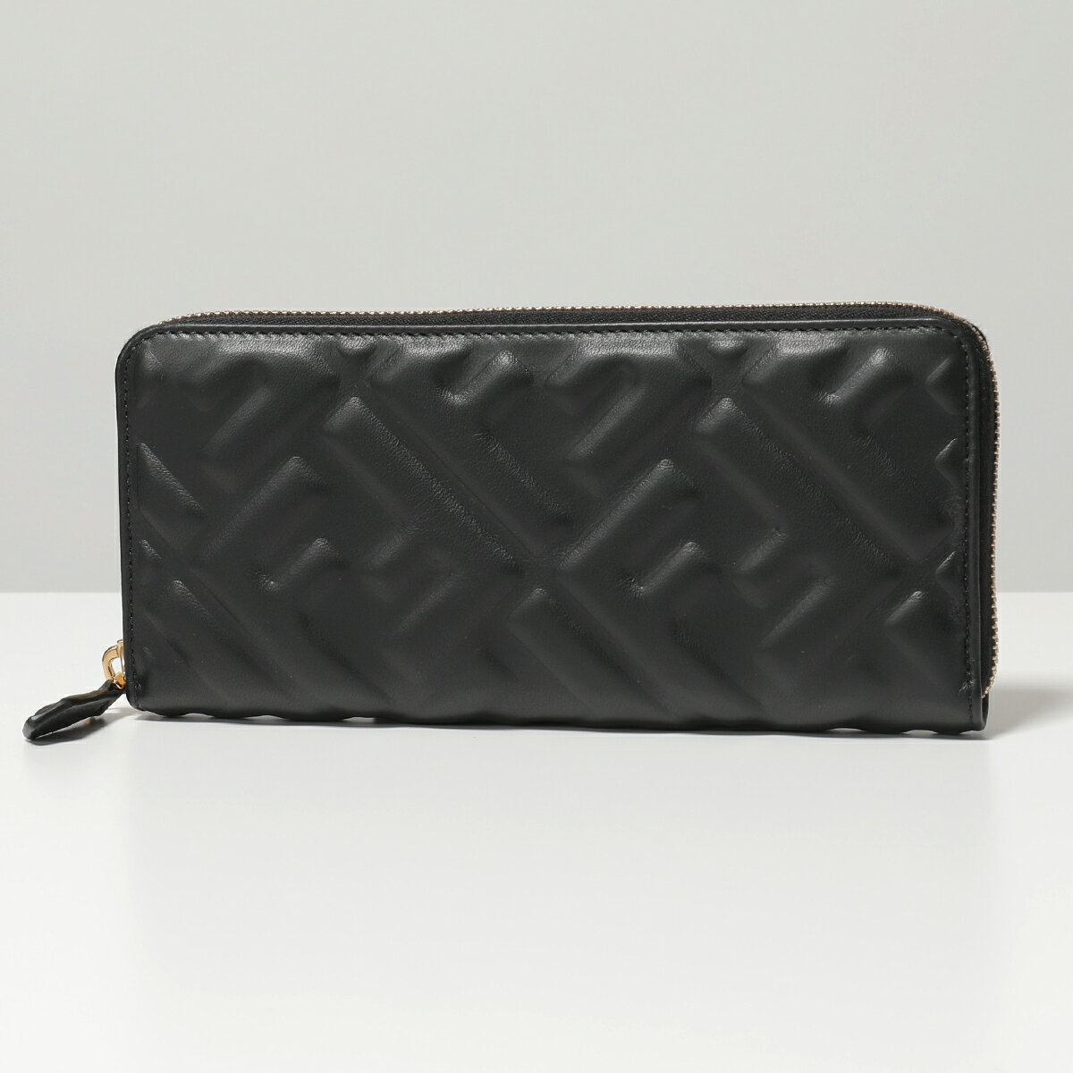 【エントリーでポイント最大19倍！6月15日限定】FENDI フェンディ 8M0406 A72V SLIM ZIP AROUND WALLET ラウンドジップ スムースレザー 型押し 長財布 FOKUR/NERO+ORO メンズ レディース父の日 ギフト