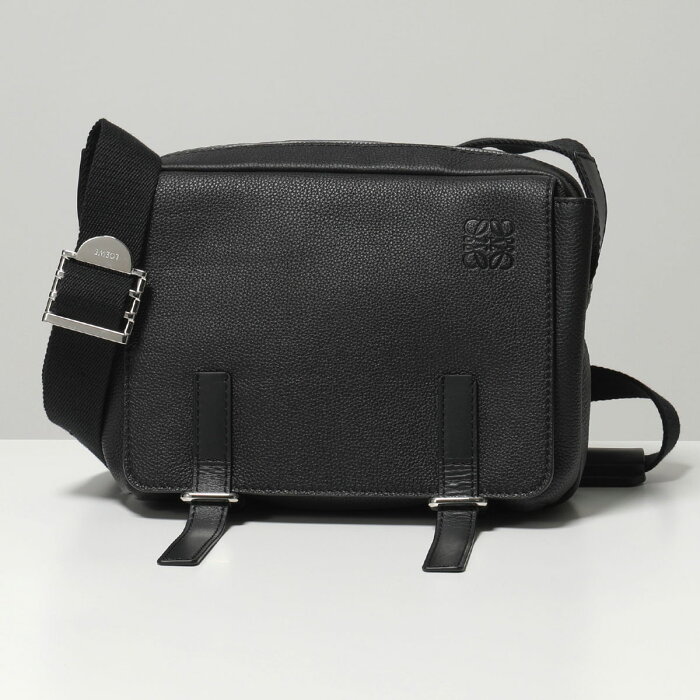 【エントリーでポイント最大19倍！6月15日限定】LOEWE ロエベ 317.12AA72 MILITARY MESSENGER XS BAG メッセンジャーバッグ ショルダーバッグ レザー 鞄 1100/BLACK メンズ父の日 ギフト