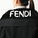 FENDI フェンディ FXS358 A45A ラビットファー ロゴ シルクカシミヤ フリンジ マフラー ストール F0QA1/BLACK レディース メンズ
