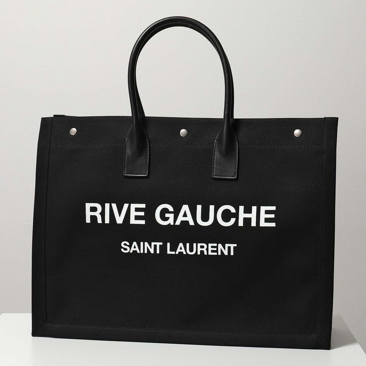 SAINT LAURENT サンローランパリ 499290 96N9E 509415 96N9E リヴ・ゴーシュ トートバッグ キャンバス×レザー ロゴ 鞄 1070/NERO-BIANCO レディースのサムネイル