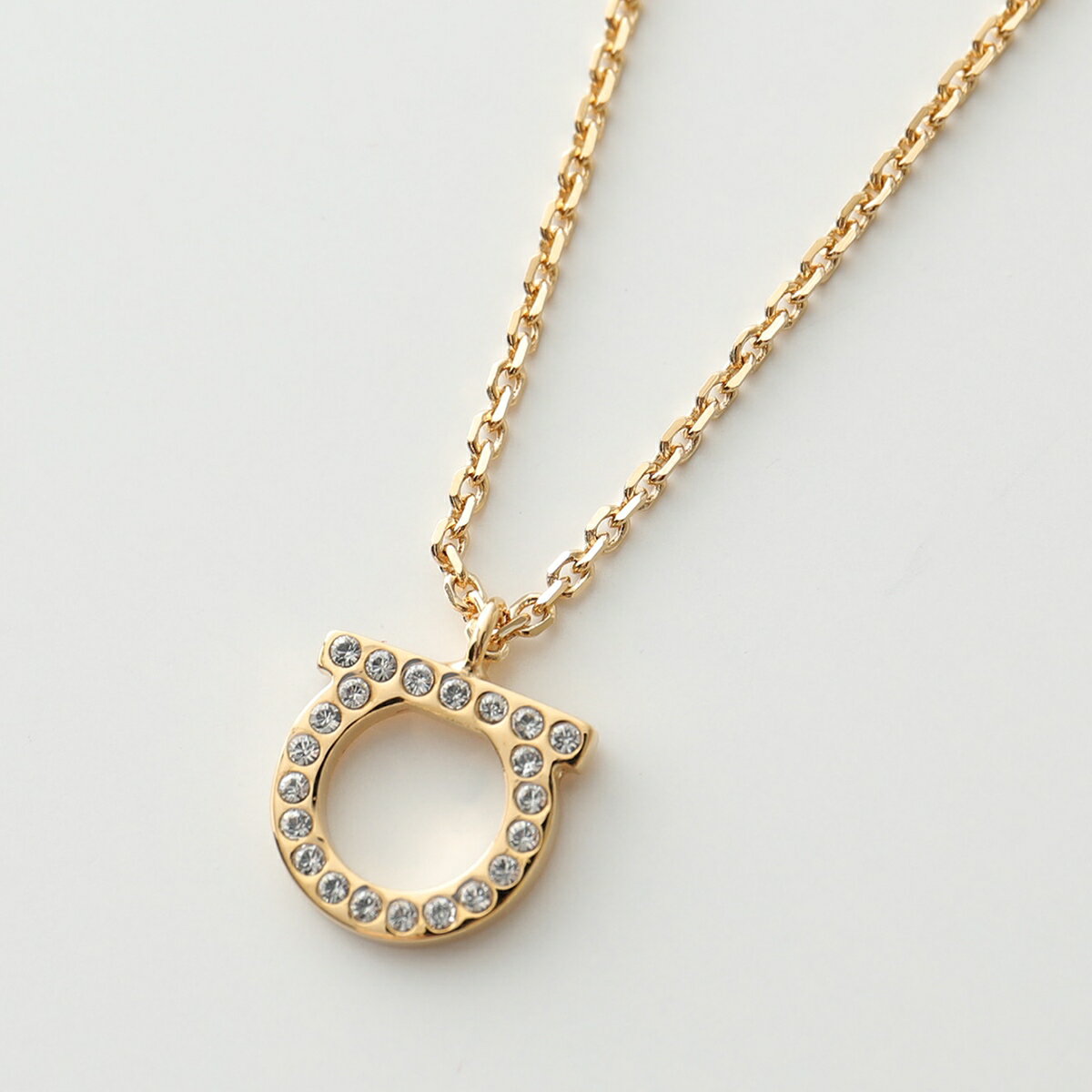 SALVATORE FERRAGAMO サルヴァトーレフェラガモ 76 0132 001 ガンチーニ ネックレス クリスタル ペンダント CRYST-OROL レディースのサムネイル