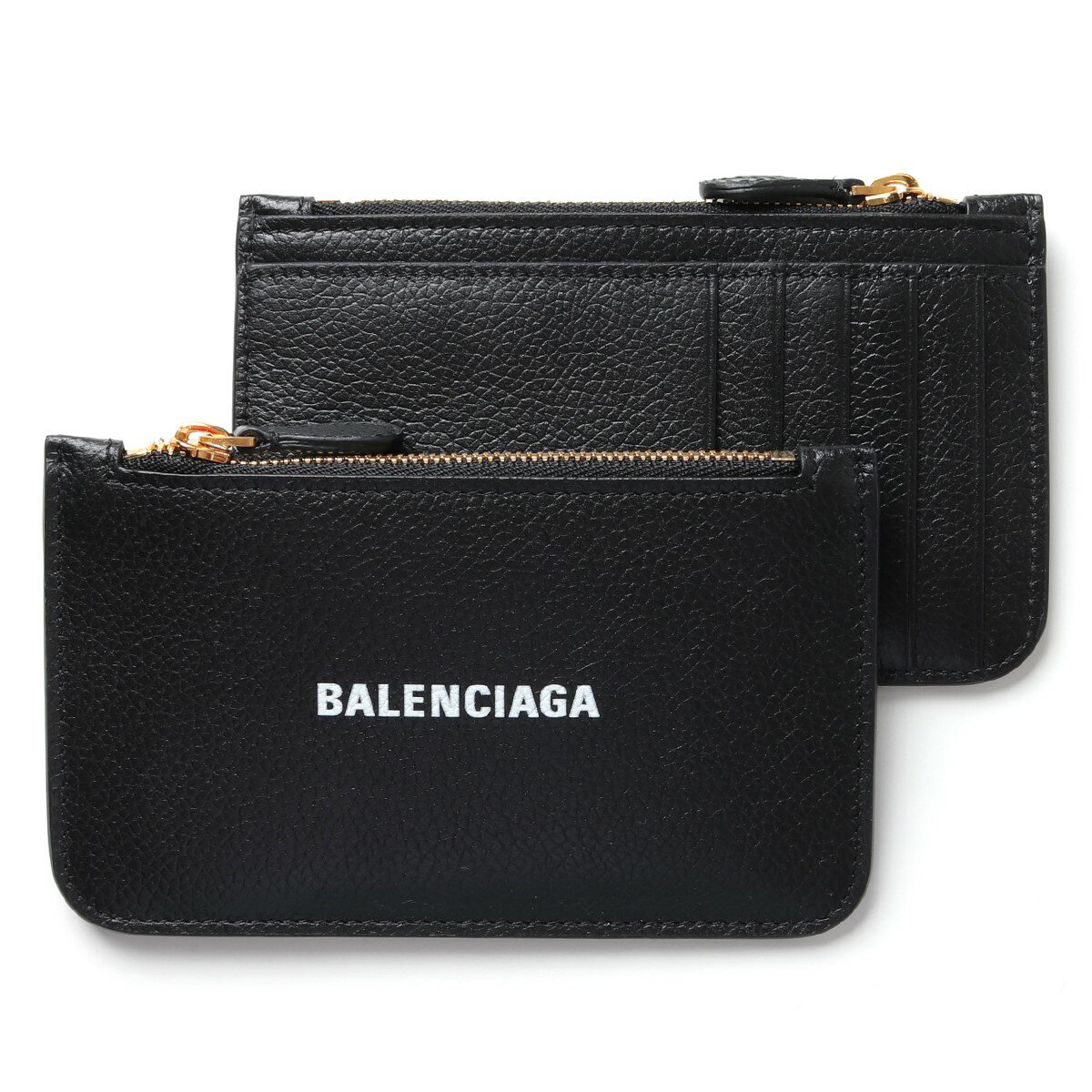 BALENCIAGA バレンシアガ 594214 1IZIM レザー カードケース パスケース コインケース ミニ財布 フラグメントケース 1090/BLACK/L-WHITE メンズ