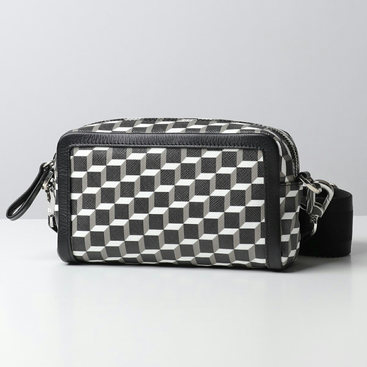 PIERRE HARDY ピエールアルディ SV05 CUBE BOX PVC×レザー ショルダーバッグ ポシェット 鞄 BLACK/WHITE/BLACK レディース【2021ss】