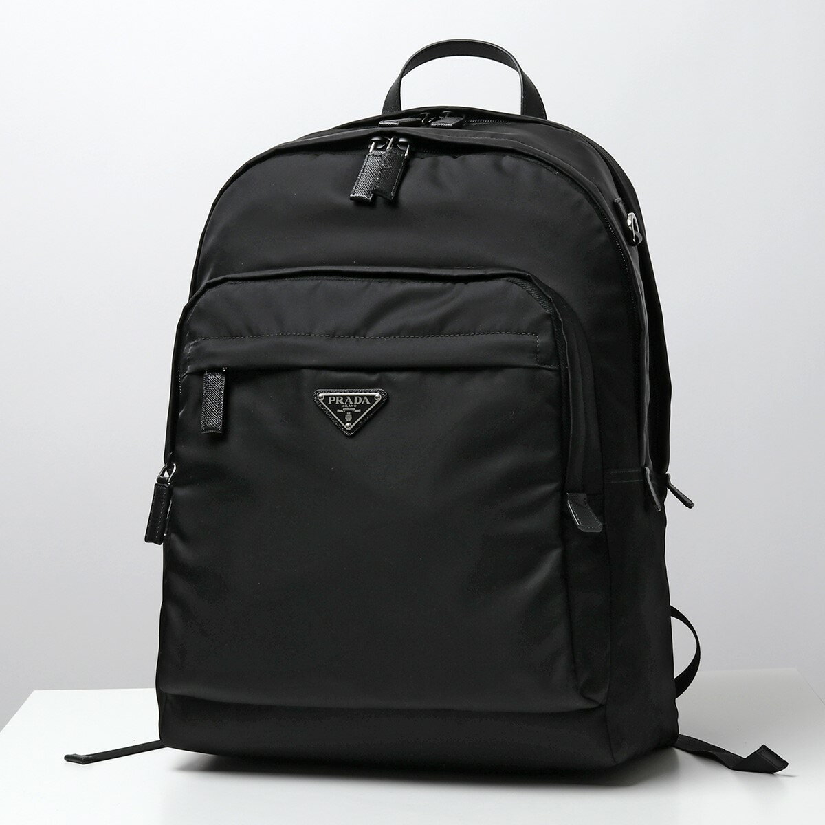 PRADA プラダ 2VZ048 2DMG OOO リナイロンxサフィアーノレザー バックパック リュック 鞄 F0002/NERO メンズのサムネイル