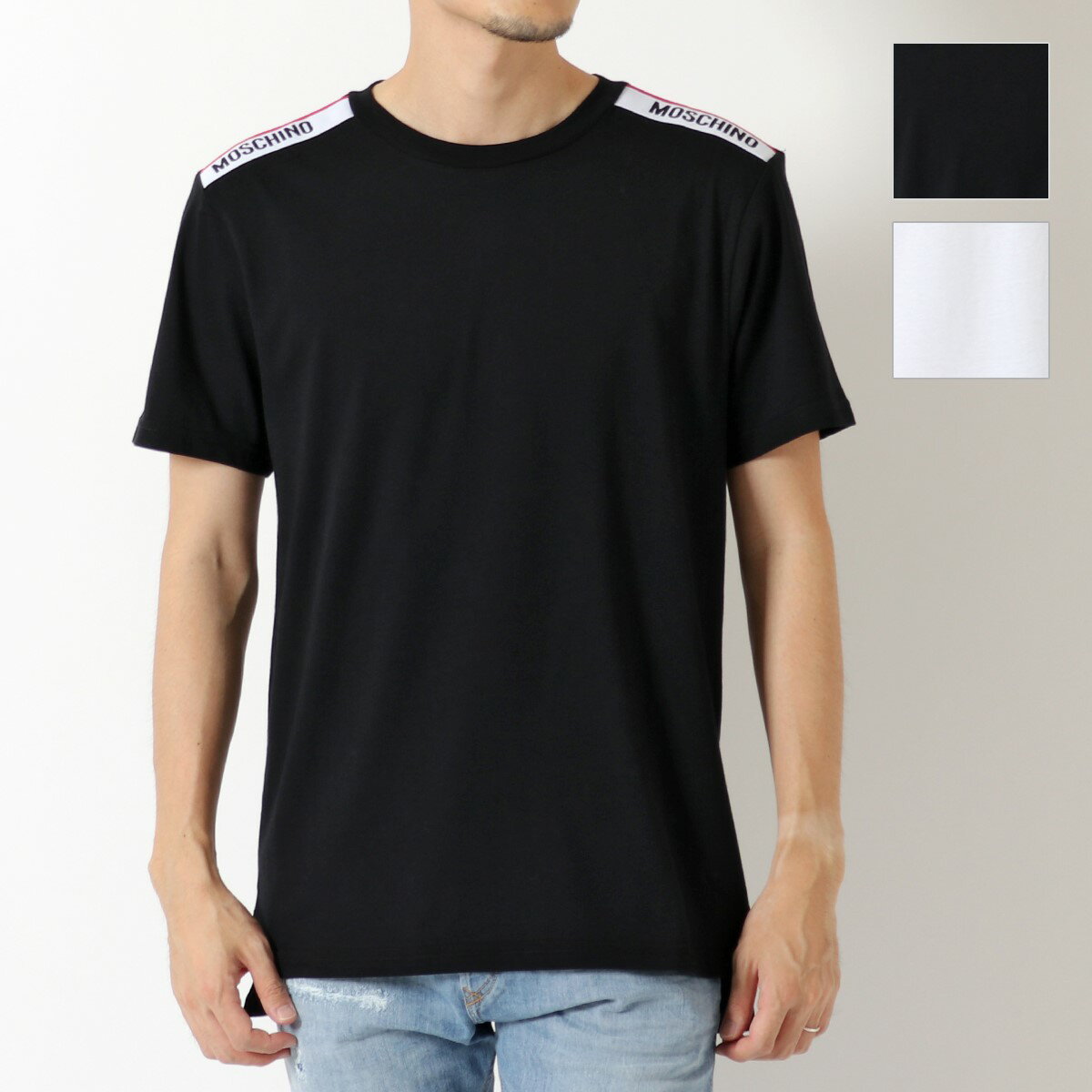 【訳有】MOSCHINO UNDERWEAR モスキーノ アンダーウェア 1916 8127 半袖 Tシャツ カットソー ロゴ クルーネック コットン 0555 メンズ【cp_tops】