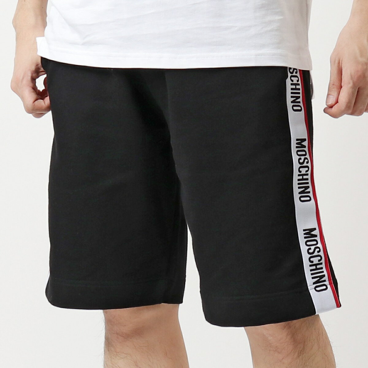 MOSCHINO UNDERWEAR モスキーノ アンダーウェア V4306 8120 ロゴ スウェット ハーフパンツ ショートパンツ 0555 メンズ【2021ss】【cp_bone】