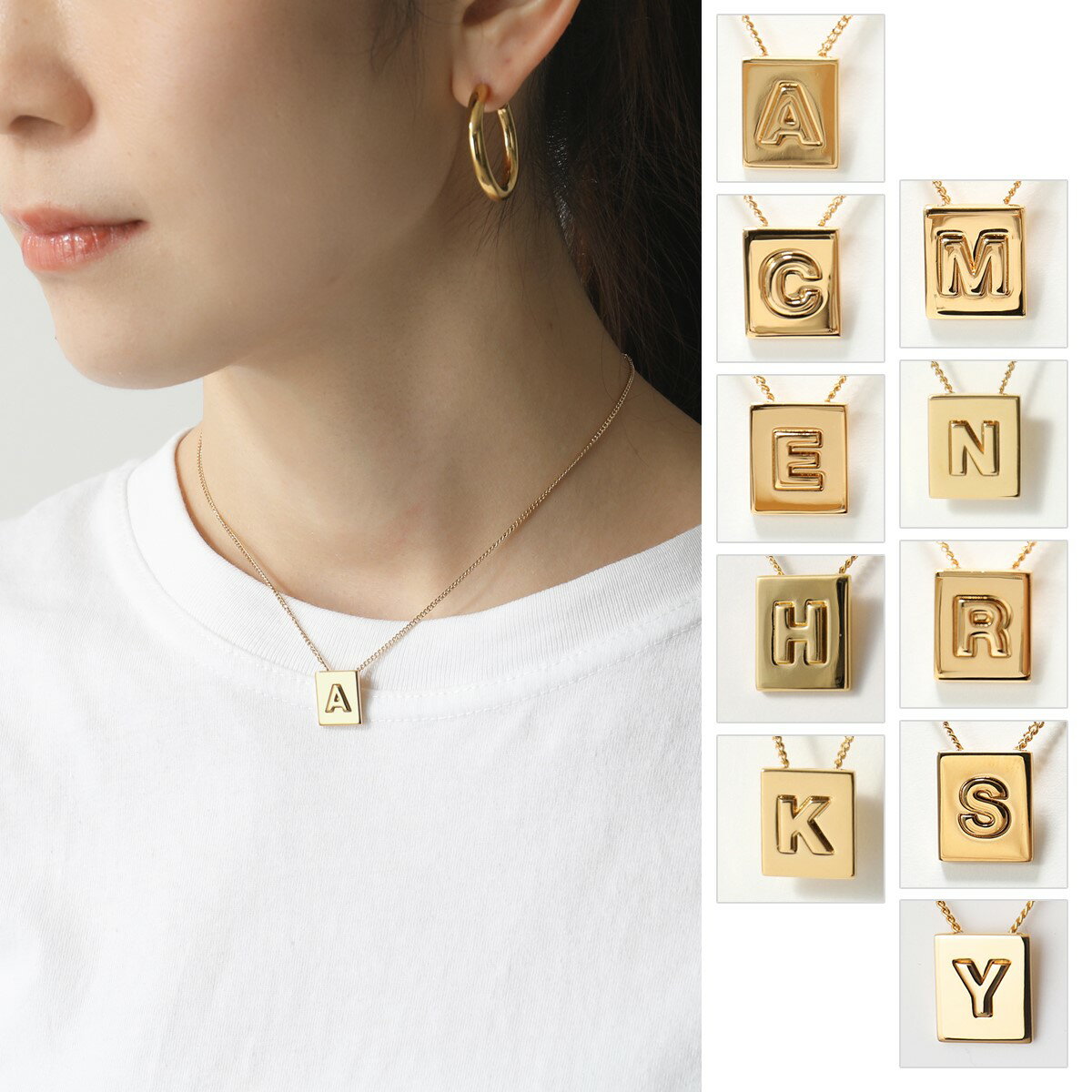 CELINE セリーヌ 46N0 6BRA 35OR Necklace アルファベット ネックレス ブラス イニシャル 35OR/Gold レディースのサムネイル