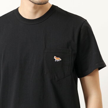 【10%OFFクーポン対象!28日0時〜】MAISON KITSUNE メゾンキツネ GM00116KJ0008 ROFILE FOX PATCH POCKET TEE-SHIRT 半袖 Tシャツ カットソー クルーネック ポケT BLACK メンズ【2021ss】【cp_tops】