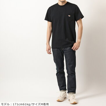 【10%OFFクーポン対象!28日0時〜】MAISON KITSUNE メゾンキツネ GM00116KJ0008 ROFILE FOX PATCH POCKET TEE-SHIRT 半袖 Tシャツ カットソー クルーネック ポケT BLACK メンズ【2021ss】【cp_tops】
