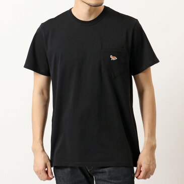 【10%OFFクーポン対象!28日0時〜】MAISON KITSUNE メゾンキツネ GM00116KJ0008 ROFILE FOX PATCH POCKET TEE-SHIRT 半袖 Tシャツ カットソー クルーネック ポケT BLACK メンズ【2021ss】【cp_tops】